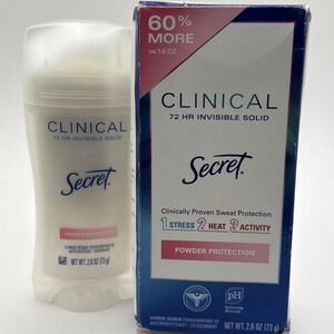 Secret Clinical Strength Deodorant Powder Protection Scent 2.6 Oz Exp 1/26